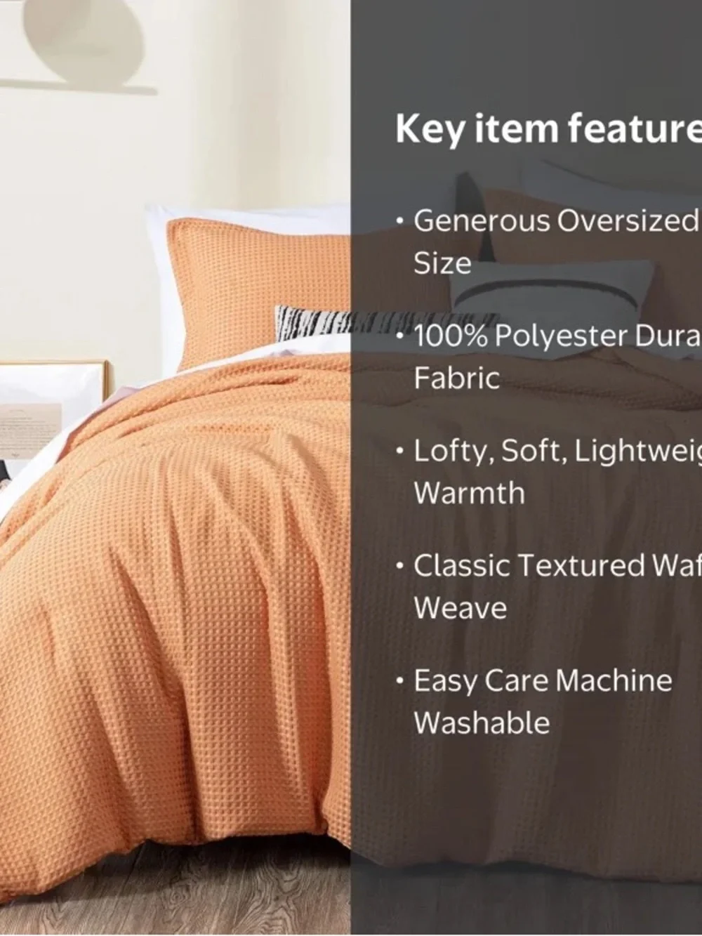 Textured Waffle cal king 3 piece comforter set